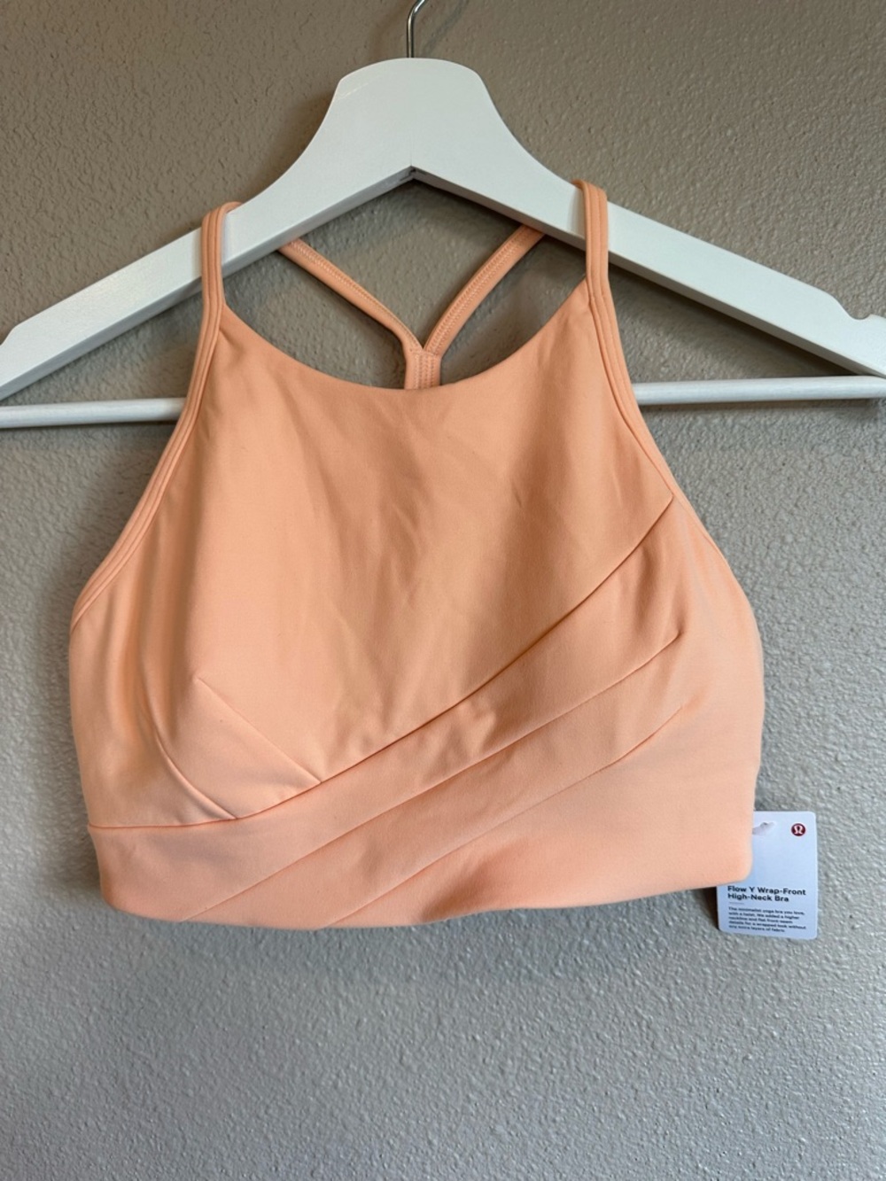 Lululemon Peach Bellini Flow Y front high neck bra
